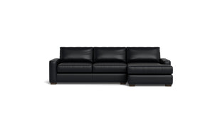 Kai Leather Right Chaise Sectional-Leather Sofa-Tribeca Black Leather-MAK Modern