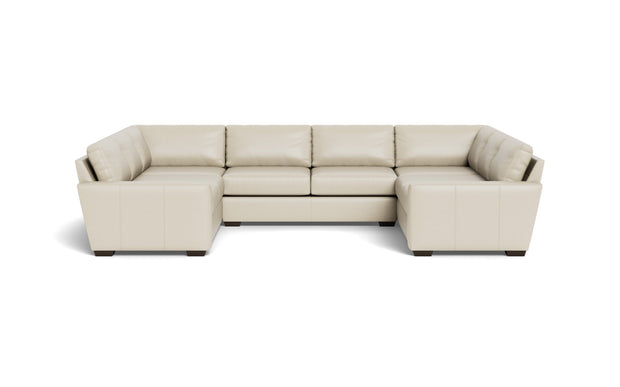 Kai Leather U Sectional-Leather Sofa-Tribeca Cream Leather-MAK Modern