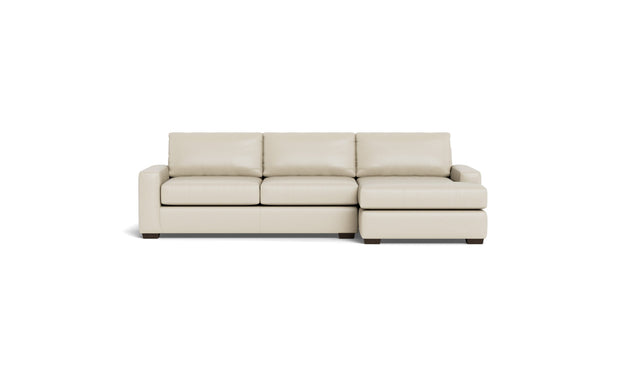 Kai Leather Right Chaise Sectional-Leather Sofa-Tribeca Cream Leather-MAK Modern