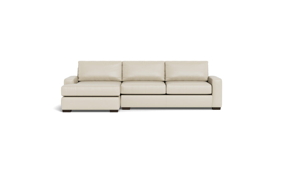 Kai Leather Left Chaise Sectional-Leather Sofa-Tribeca Cream Leather-MAK Modern
