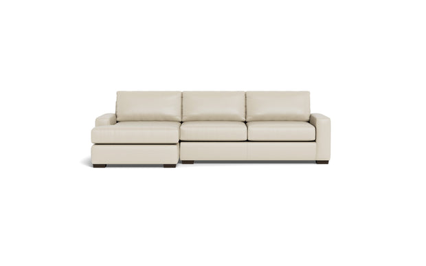 Kai Leather Left Chaise Sectional-Leather Sofa-Tribeca Cream Leather-MAK Modern