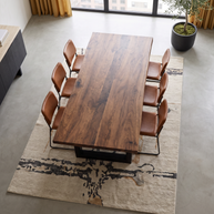 Ava Walnut — Straight Edge Dining Table