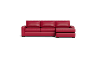 Kai Leather Right Chaise Sectional-Leather Sofa-Tribeca Scarlet-MAK Modern