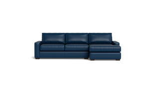 Kai Leather Right Chaise Sectional-Leather Sofa-Tribeca Cobalt-MAK Modern