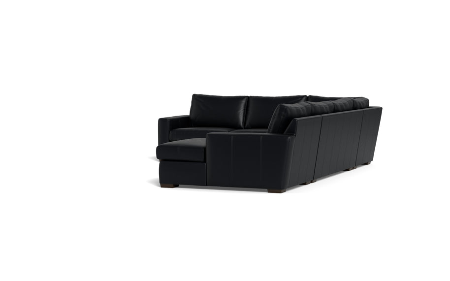 Alexa Leather Corner Sectionals With Right Chaise-Leather Sofa-Tribeca Black Leather-MAK Modern