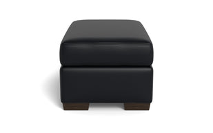 Alexa Leather Ottoman-Leather Sofa-Tribeca Black Leather-MAK Modern