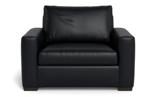 Alexa Leather Arm Chair-Leather Sofa-Tribeca Black Leather-MAK Modern