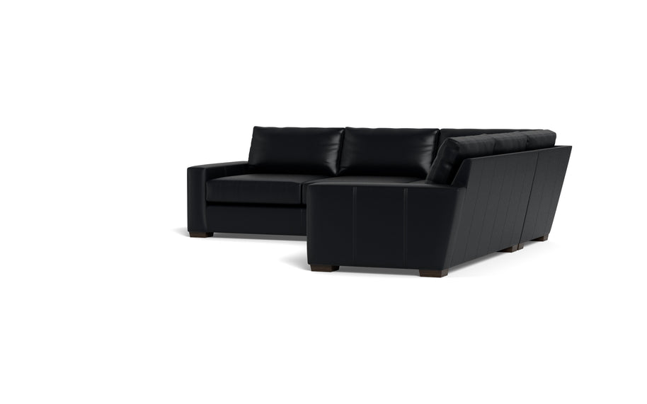 Alexa Leather Corner Sectional-Leather Sofa-Tribeca Black Leather-MAK Modern