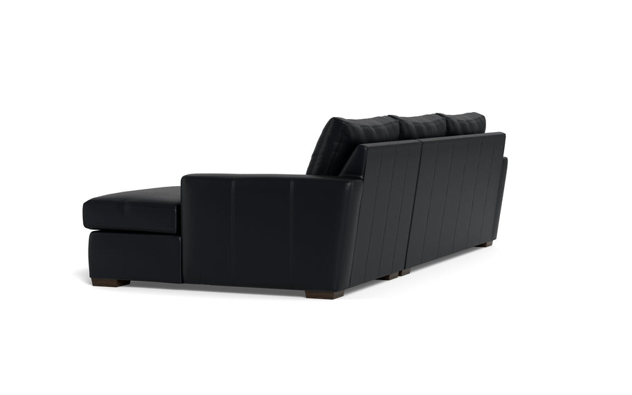 Alexa Leather Right Chaise Sectional-Leather Sofa-Tribeca Black Leather-MAK Modern