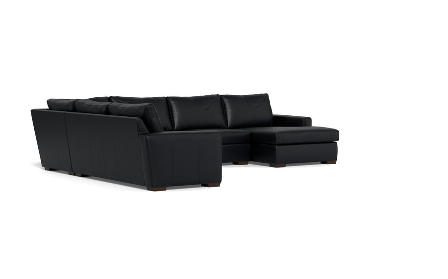 Alexa Leather Corner Sectionals With Right Chaise-Leather Sofa-Tribeca Black Leather-MAK Modern