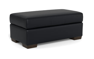 Alexa Leather Ottoman-Leather Sofa-Tribeca Black Leather-MAK Modern