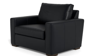 Alexa Leather Arm Chair-Leather Sofa-Tribeca Black Leather-MAK Modern
