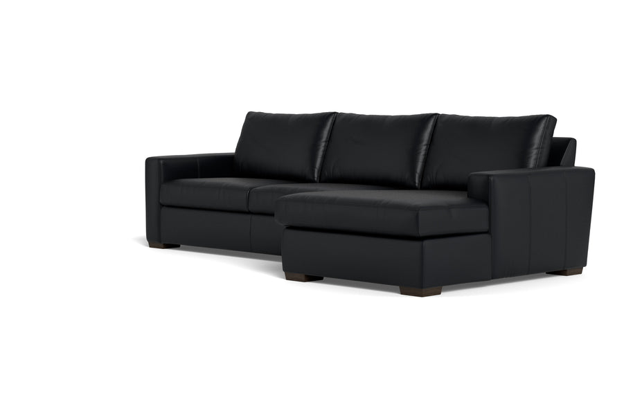 Alexa Leather Right Chaise Sectional-Leather Sofa-Tribeca Black Leather-MAK Modern