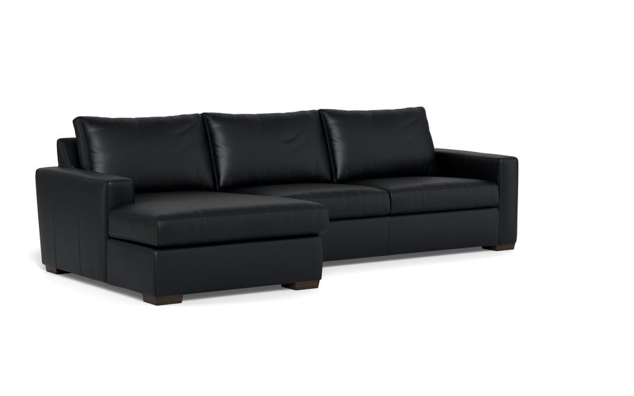 Alexa Leather Left Chaise Sectional-Leather Sofa-Tribeca Black Leather-MAK Modern