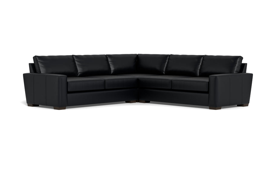Alexa Leather Corner Sectional-Leather Sofa-Tribeca Black Leather-MAK Modern