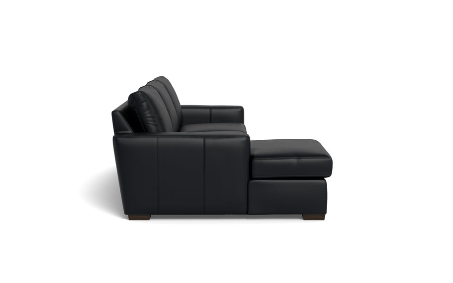 Alexa Leather Left Chaise Sectional-Leather Sofa-Tribeca Black Leather-MAK Modern