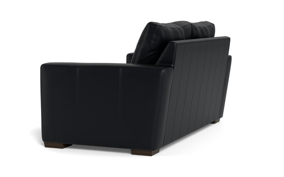 Alexa Leather Loveseat-Leather Sofa-Tribeca Black Leather-MAK Modern