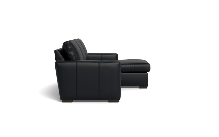 Alexa Leather Right Chaise Sectional-Leather Sofa-Tribeca Black Leather-MAK Modern
