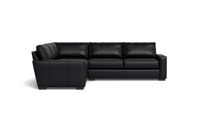 Alexa Leather Corner Sectional-Leather Sofa-Tribeca Black Leather-MAK Modern