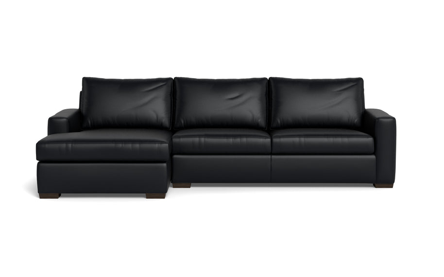 Alexa Leather Left Chaise Sectional-Leather Sofa-Tribeca Black Leather-MAK Modern