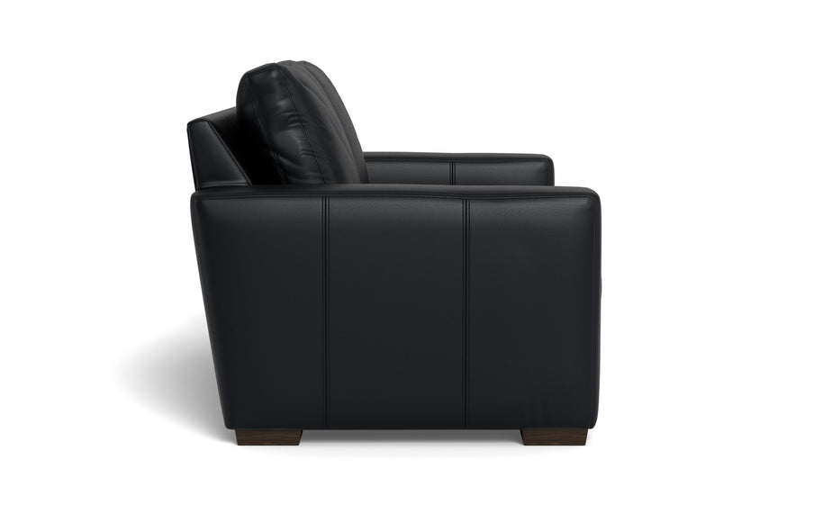 Alexa Leather Loveseat-Leather Sofa-Tribeca Black Leather-MAK Modern