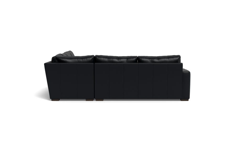 Alexa Leather Corner Sectionals With Right Chaise-Leather Sofa-Tribeca Black Leather-MAK Modern