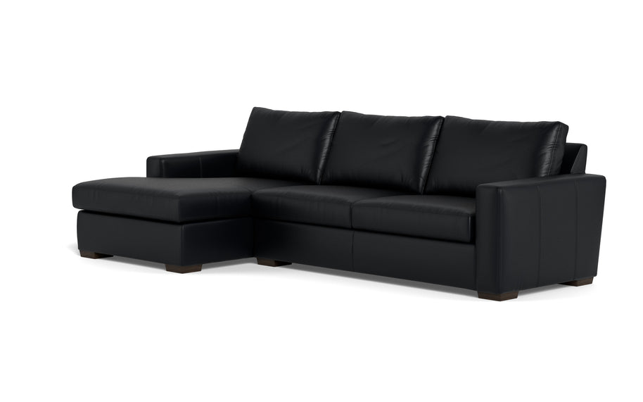 Alexa Leather Left Chaise Sectional-Leather Sofa-Tribeca Black Leather-MAK Modern