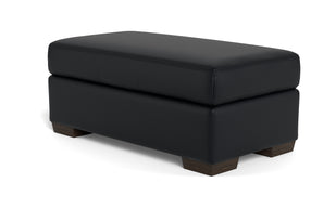 Alexa Leather Ottoman-Leather Sofa-Tribeca Black Leather-MAK Modern