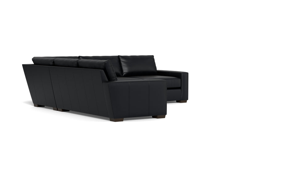 Alexa Leather Corner Sectional-Leather Sofa-Tribeca Black Leather-MAK Modern