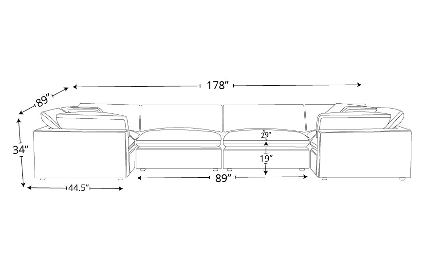 Kooper 4 Corner U Sectional