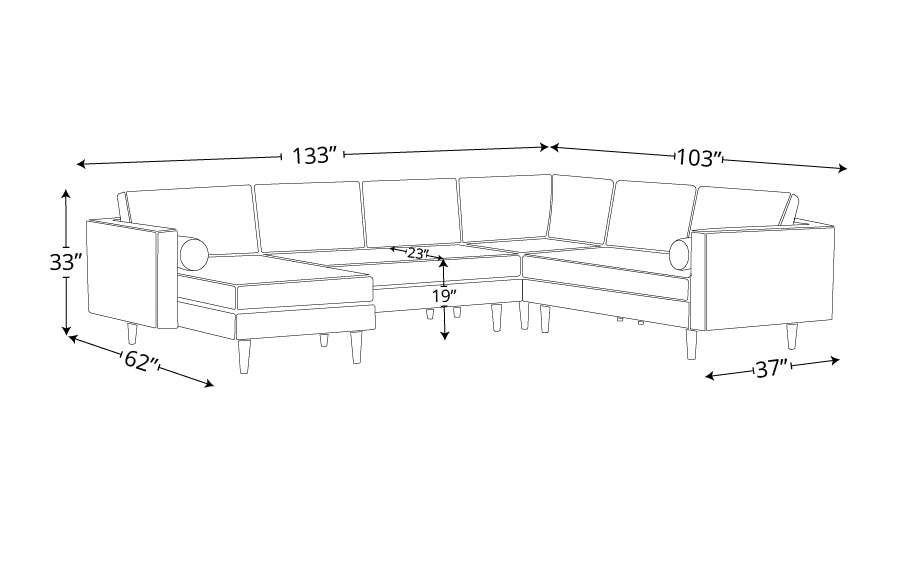 Ayden Corner Sectional With Left Chaise
