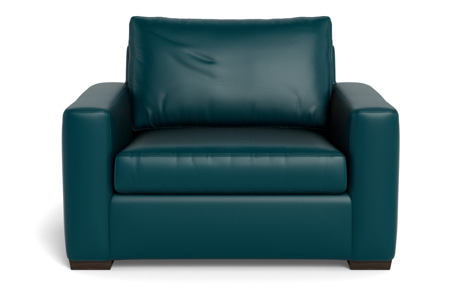 Alexa Leather Arm Chair-Leather Sofa-Tribeca Lagoon-MAK Modern