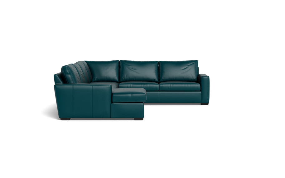 Alexa Leather Corner Sectionals With Left Chaise-Leather Sofa-Tribeca Lagoon-MAK Modern