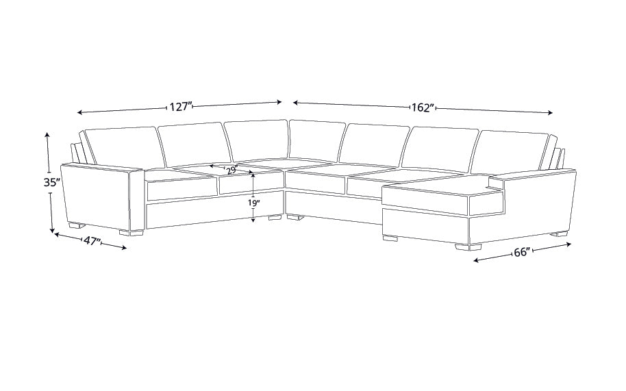 King Kai Leather Corner Sectional With Right Chaise