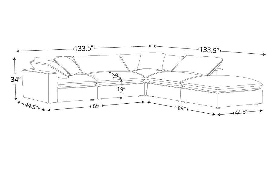 Kooper Modular Sectional With Ottoman