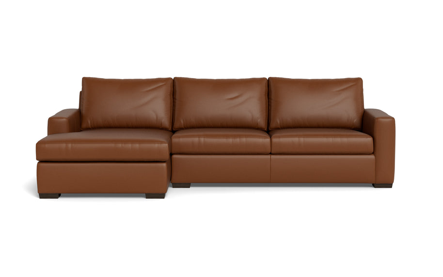 Alexa Leather Left Chaise Sectional-Leather Sofa-Tribeca Chestnut Leather-MAK Modern