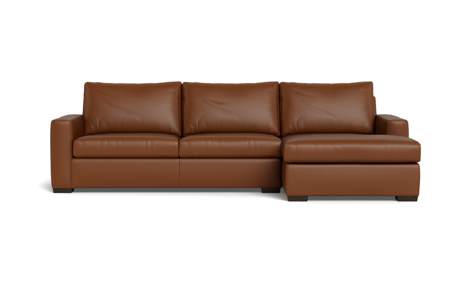Alexa Leather Right Chaise Sectional-Leather Sofa-Tribeca Chestnut Leather-MAK Modern