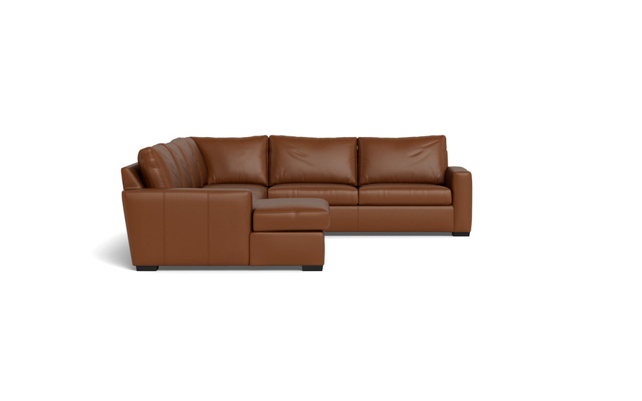 Alexa Leather Corner Sectionals With Left Chaise-Leather Sofa-Tribeca Chestnut Leather-MAK Modern