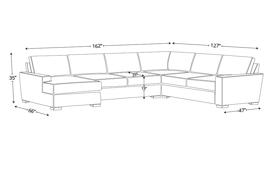 King Kai  Leather Corner Sectional with Left Chaise