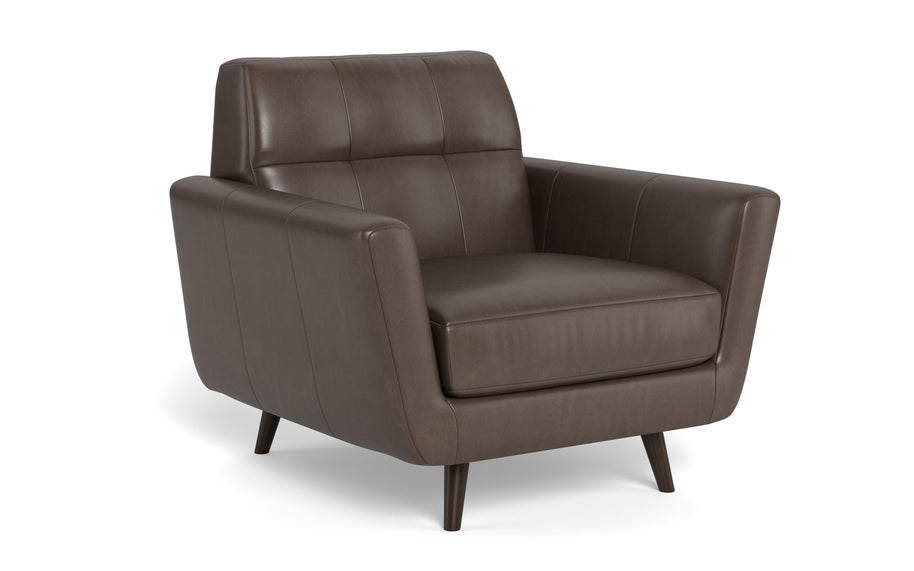 High Level Leather Arm Chair-Leather-Tribeca Black Leather-MAK Modern