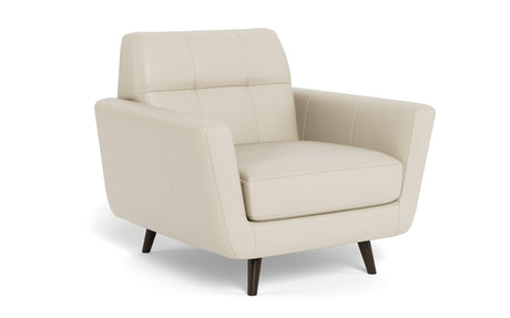 High Level Leather Arm Chair-Leather-Tribeca Cream Leather-MAK Modern