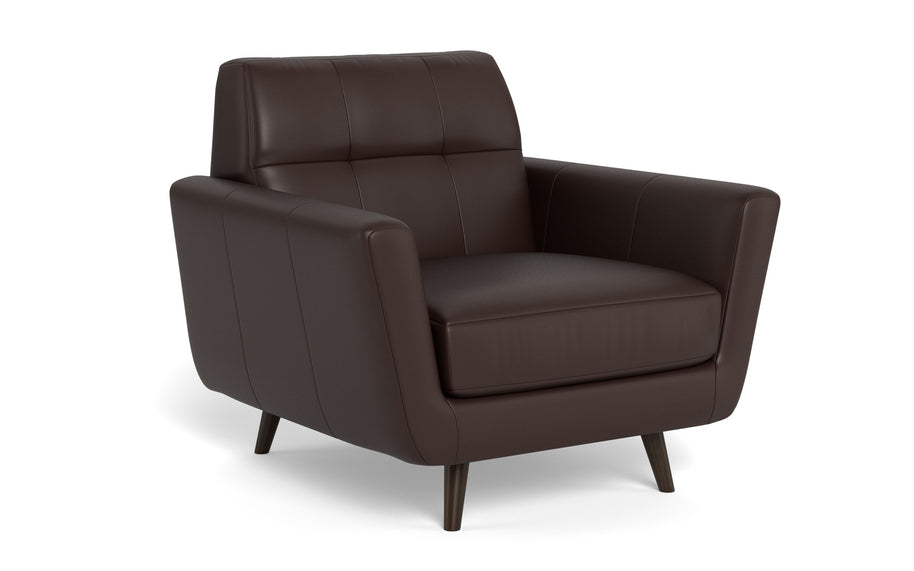 High Level Leather Arm Chair-Leather-Tribeca Espresso Leather-MAK Modern