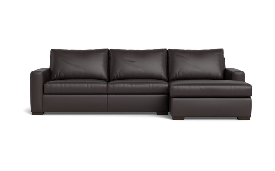 Alexa Leather Right Chaise Sectional-Leather Sofa-Tribeca Quarry Leather-MAK Modern