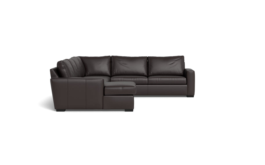 Alexa Leather Corner Sectionals With Left Chaise-Leather Sofa-Tribeca Quarry Leather-MAK Modern