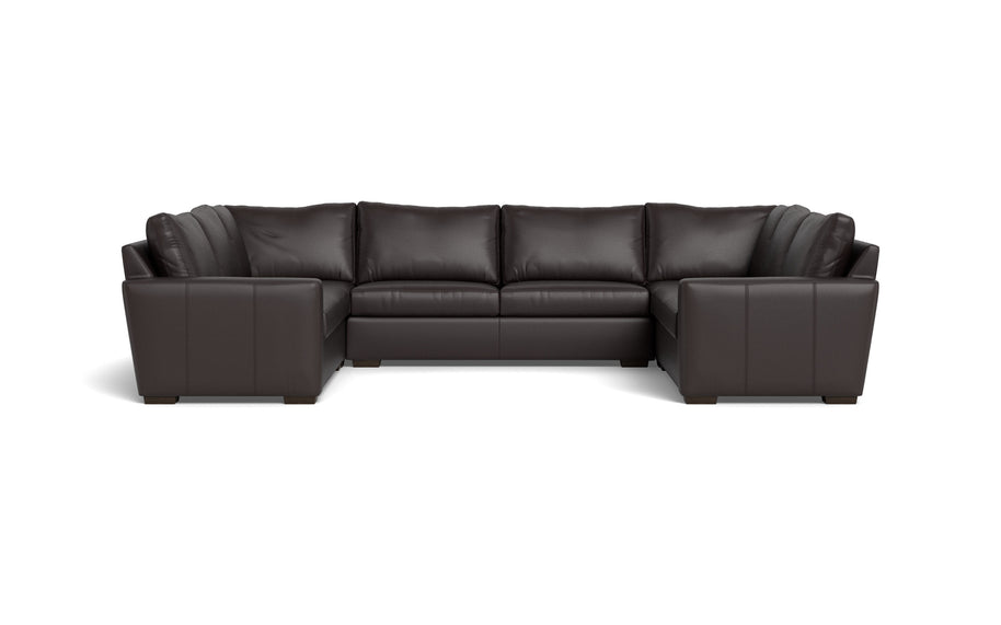 Alexa Leather U Sectional-Leather Sofa-Tribeca Quarry Leather-MAK Modern
