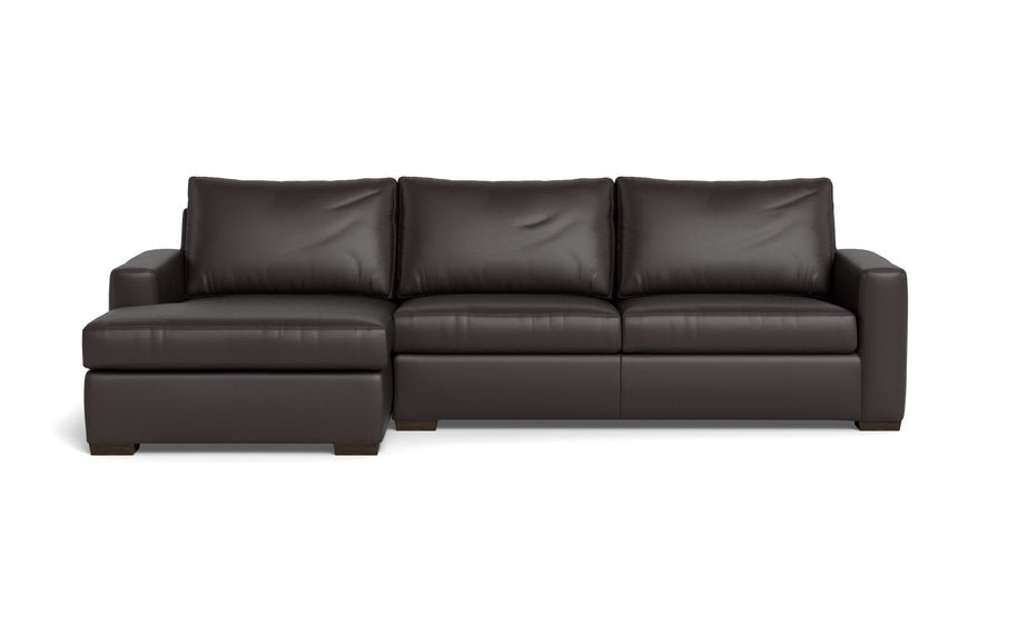 Alexa Leather Left Chaise Sectional-Leather Sofa-Tribeca Quarry Leather-MAK Modern