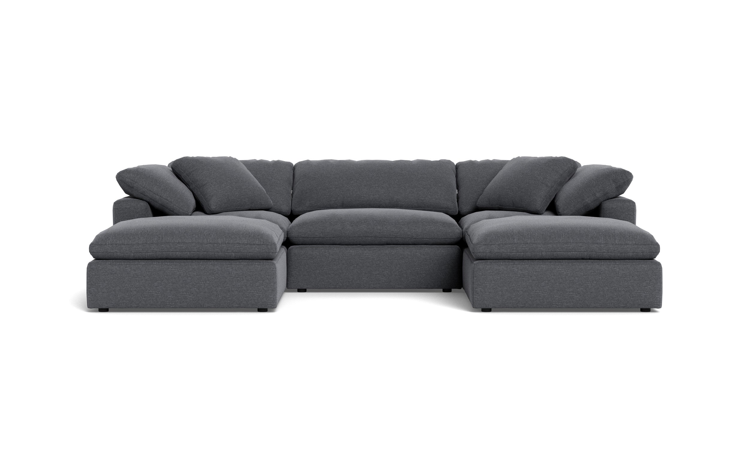 Kooper 3pc Sofa With Double Ottoman-Bennett Charcoal-MAK Modern