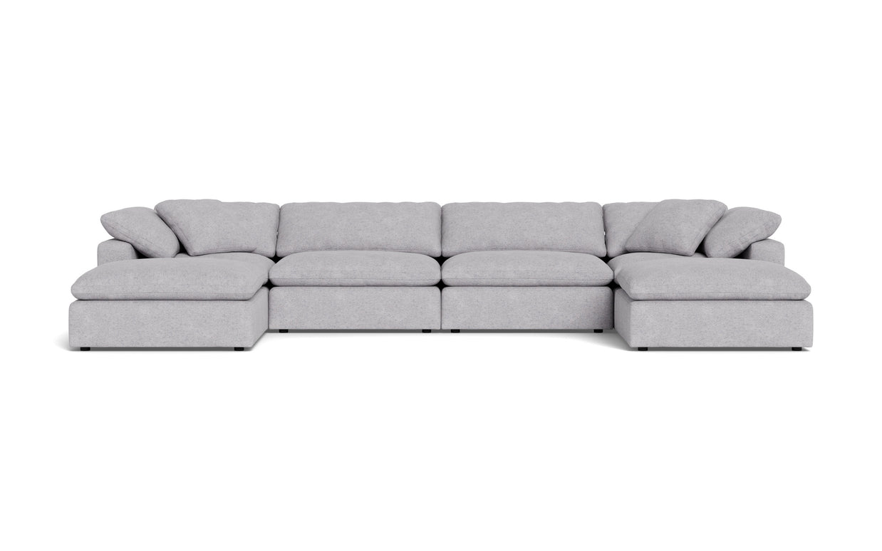 Kooper 4pc Sectional With Double Ottoman-Travis Pewter-MAK Modern