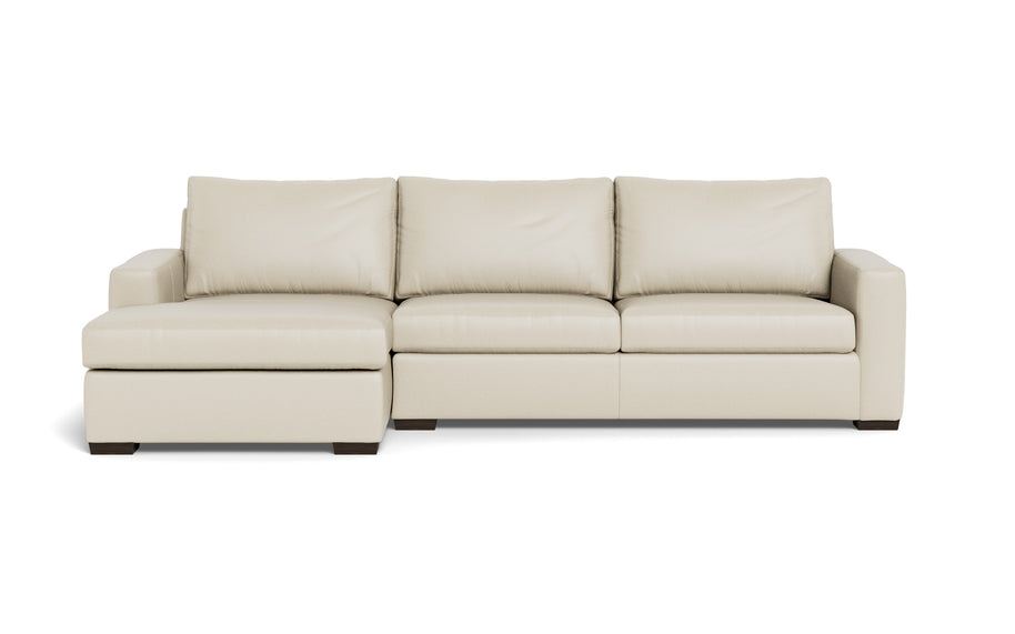 Alexa Leather Left Chaise Sectional-Leather Sofa-Tribeca Cream Leather-MAK Modern