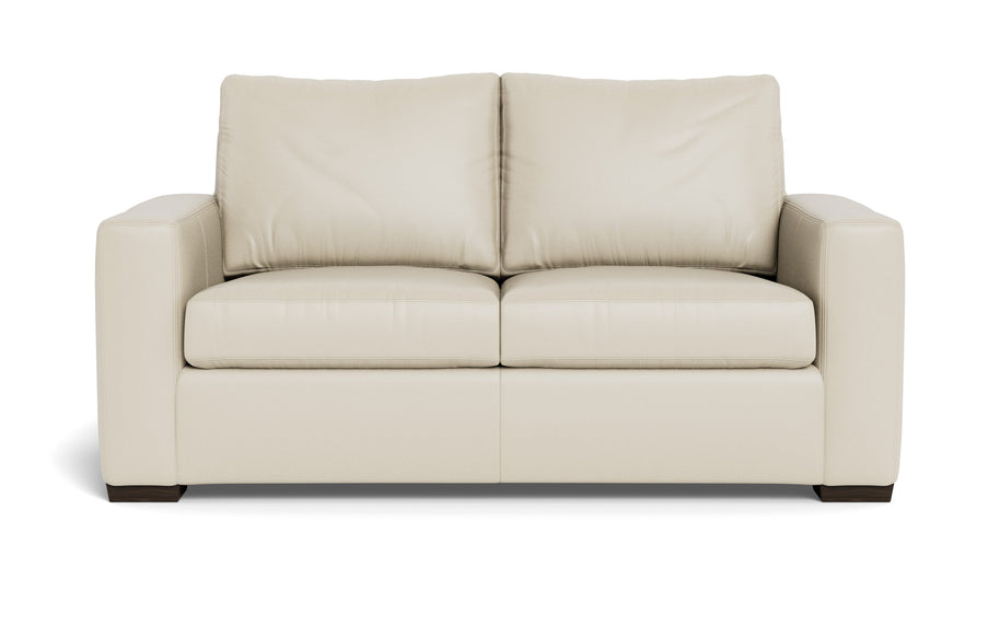 Alexa Leather Loveseat-Leather Sofa-Tribeca Cream Leather-MAK Modern